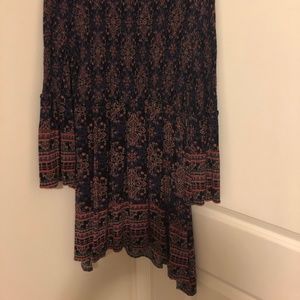 PATTERNED BELL SLEEVE DRESS